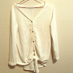 White button down top